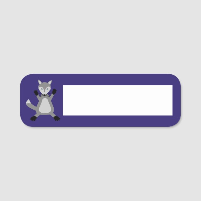 Creepy Cute Halloween Wolf Name Tag (Front)