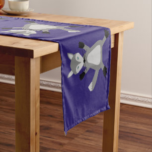 Creepy Cute Halloween Wolf Patterned Short Table Runner