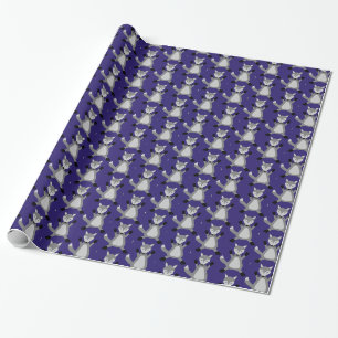 Creepy Cute Halloween Wolf Patterned Wrapping Paper