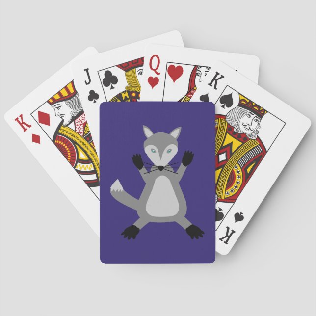 Creepy Cute Halloween Wolf Playing Cards (Back)