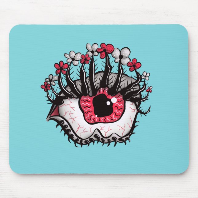 Creepy Cute Horror Eye Mouse Pad (Front)