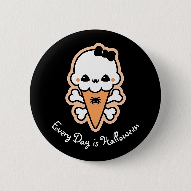 Creepy Cute Ice Cream Cone 6 Cm Round Badge (Front)