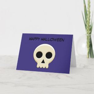 Creepy Cute Kawaii Goth Skull Add Your Text Card
