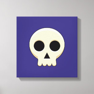 Creepy Cute Kawaii Goth Skull Canvas Print