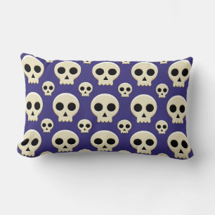 Creepy Cute Kawaii Goth Skull Pattern Lumbar Cushion