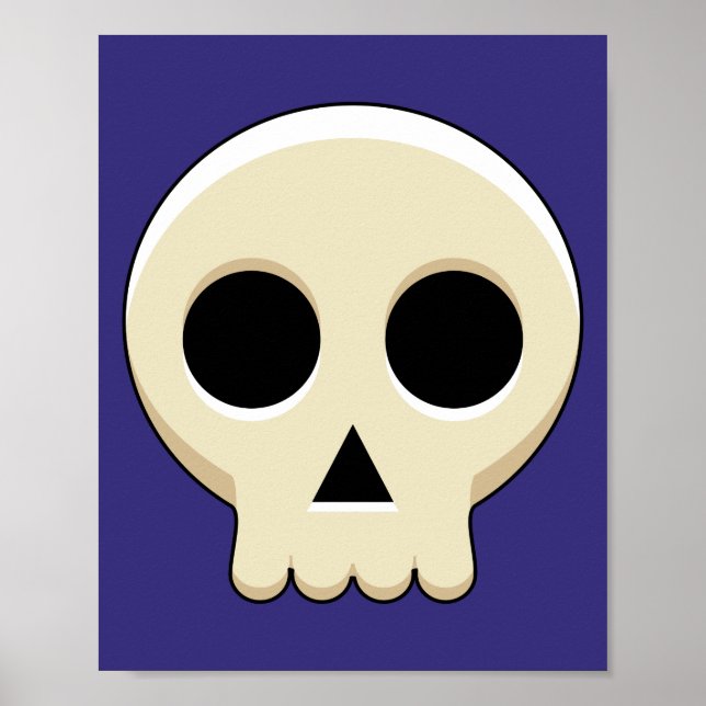 Creepy Cute Kawaii Goth Skull Poster (Front)