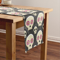 Creepy Cute Kawaii Goth Skull with Flowers Pattern