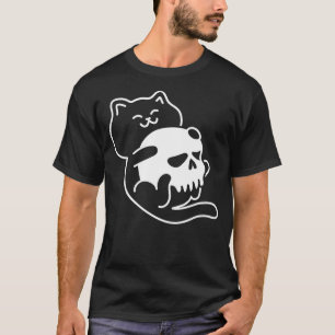 Creepy Cute Kawaii Kitten With Human Skull T-Shirt