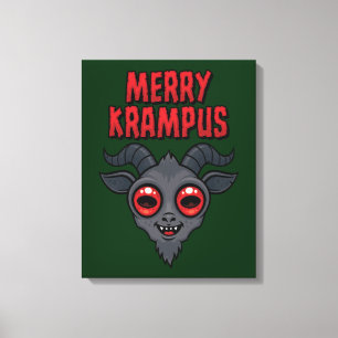 Creepy Cute Merry Krampus Canvas Print