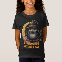 Creepy Cute Owl in Witch Hat for Haunted Halloween