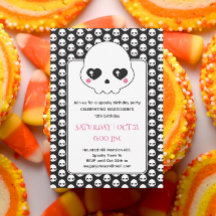 Creepy cute skulls pattern birthday party