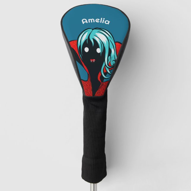 Creepy Cute Vampire Girl - Kawaii Gothic Golf Head Cover (Front)