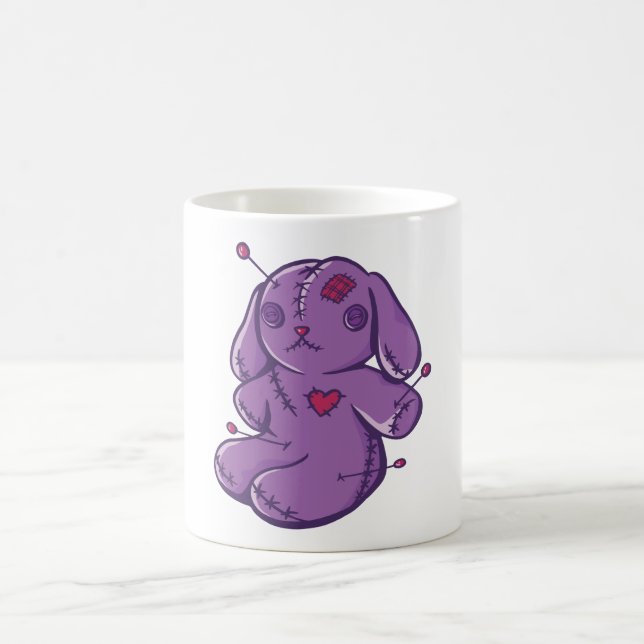 Creepy Cute Voodoo Bunny Doll Design Coffee Mug (Center)
