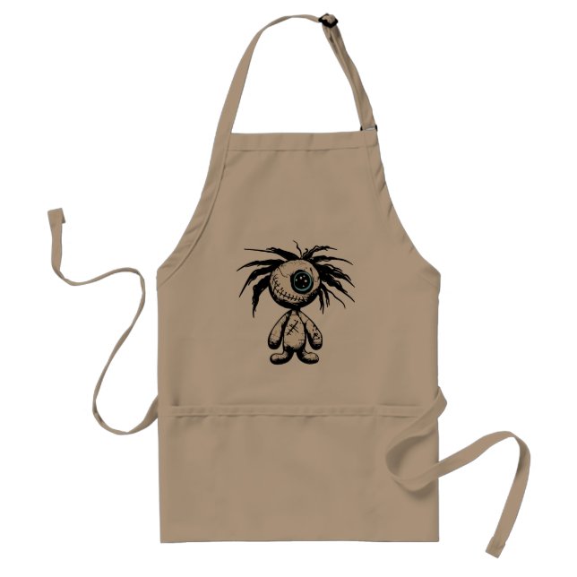 Creepy Cute Voodoo Doll Illustration Standard Apron (Front)