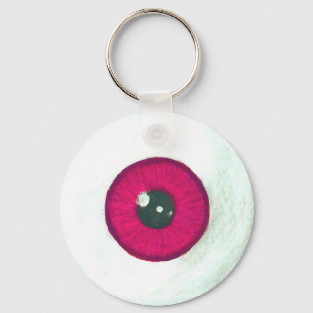Creepy Dark Red Eyeball Keychain (Front)