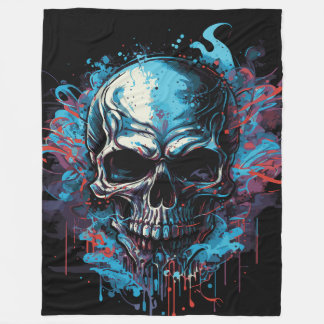 Creepy Death's Head Fleece Blanket