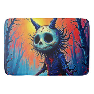 Creepy Demon in Spooky Woods Design Bath Mat