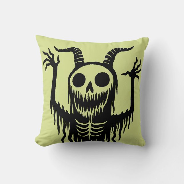 Creepy Demon Skull  Cushion (Front)