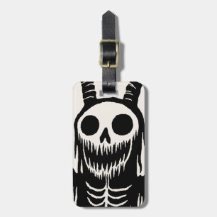 Creepy Demon Skull Luggage Tag