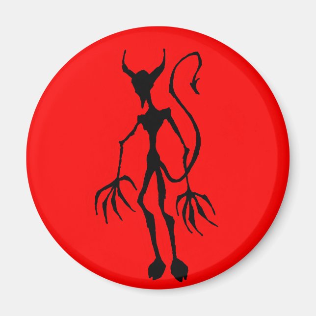 Creepy Devil Stick Figure Magnet (Front)
