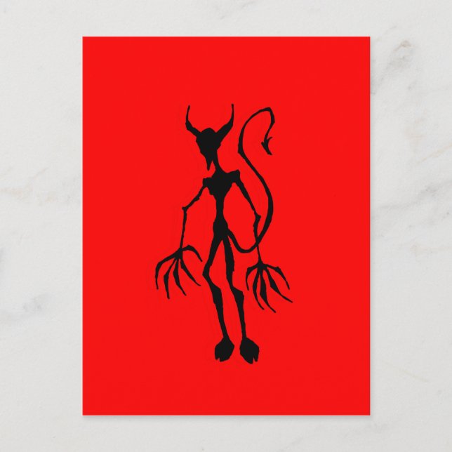 Creepy Devil Stick Figure Postcard (Front)