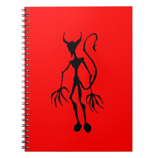 Creepy Devil Stick Figure Spiral Notebook (Front)