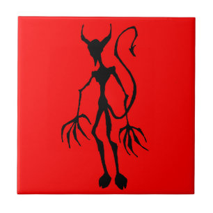 Creepy Devil Stick Figure Tile