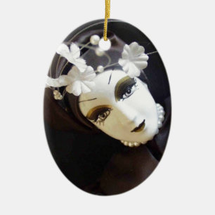 Creepy Doll Face Ceramic Tree Decoration