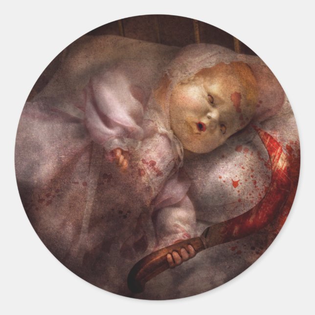 Creepy - Doll - Night Terrors Classic Round Sticker (Front)