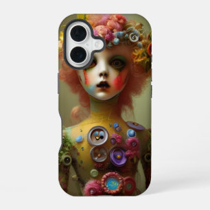 Creepy Doll with Buttons Halloween iPhone 16 Case