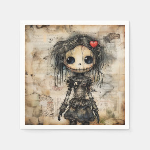 Creepy Doll with Heart in Hair  Napkin