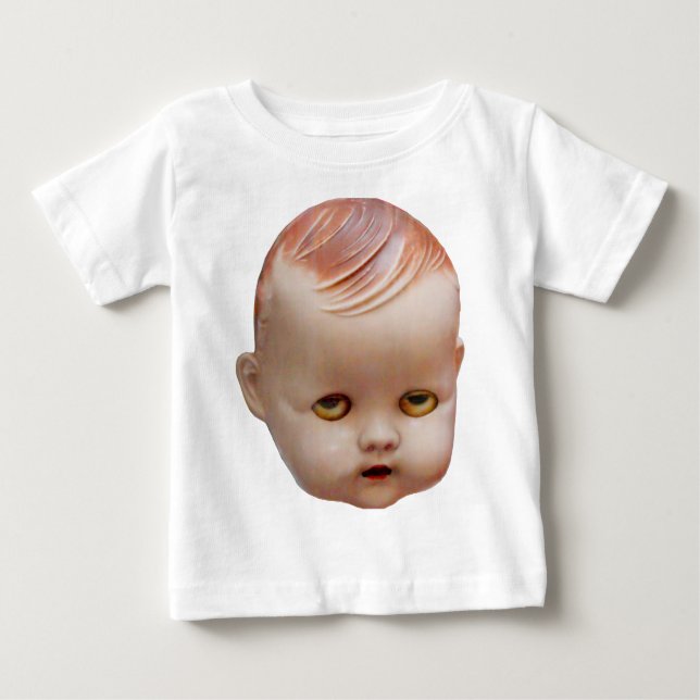 Creepy Doll's Head Baby T-Shirt (Front)