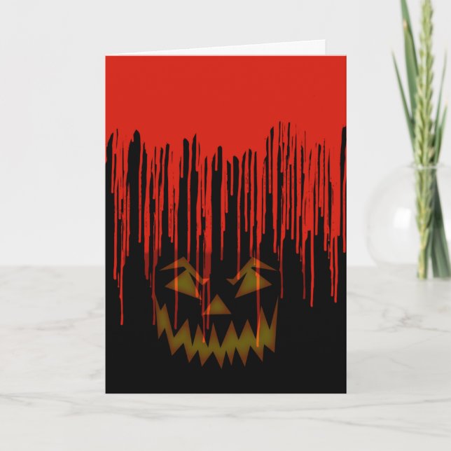 Creepy Dripping Blood Halloween Invitation (Front)