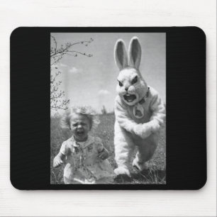 Creepy Easter Bunny Vintage Horror Style Graphic Mouse Pad