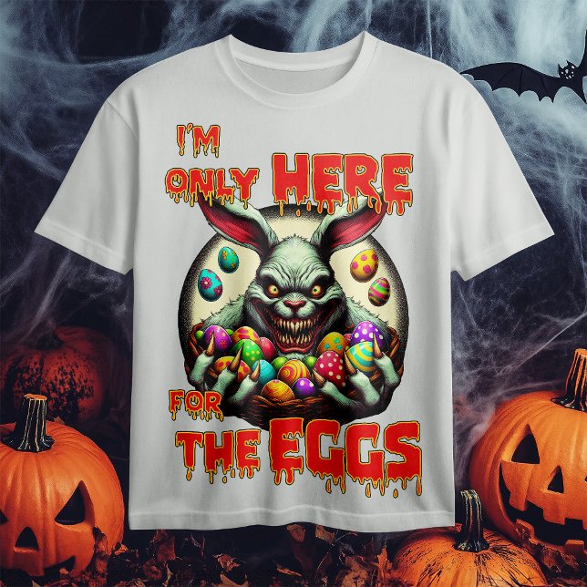 Creepy Easter Bunny with Colourful Easter Eggs T-Shirt (Creator Uploaded)