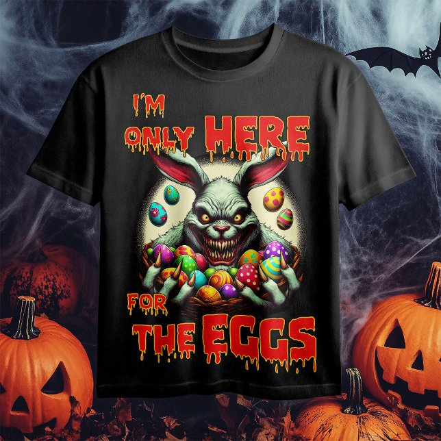 Creepy Easter Bunny with Colourful Easter Eggs T-Shirt (Creator Uploaded)