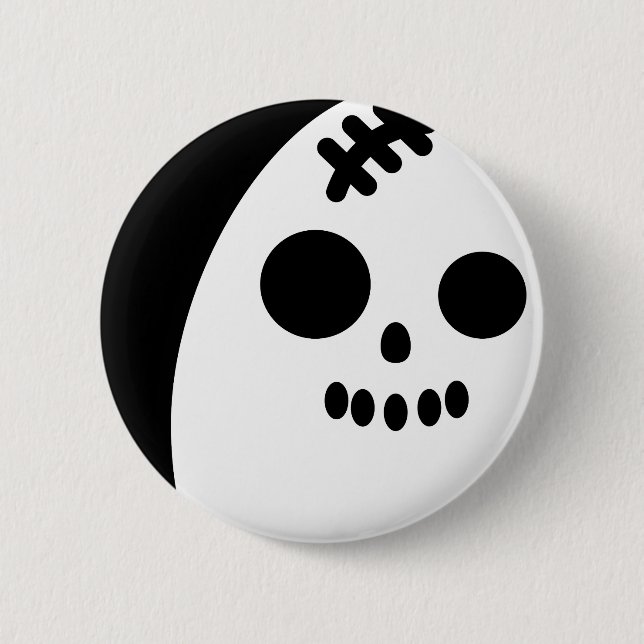Creepy Egg Skull- Halloween 6 Cm Round Badge (Front)