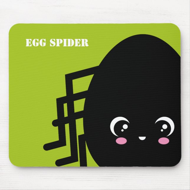Creepy Egg Spider Halloween | Add Your Name Mouse Pad (Front)