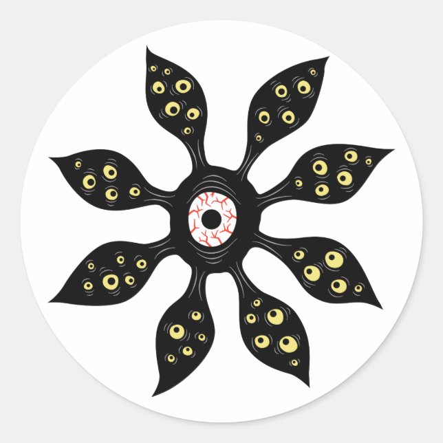 Creepy Eye Monster Weird Gothic Art Classic Round Sticker (Front)