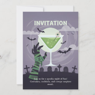 Creepy Eyeball Cocktail Halloween Party Card