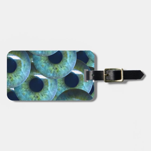 creepy eyeballs luggage tag (Front Horizontal)