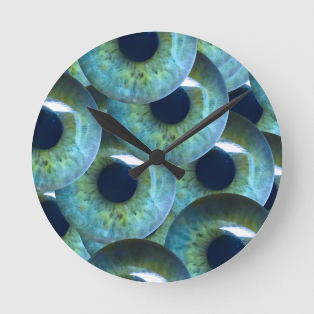 creepy eyeballs round clock (Front)