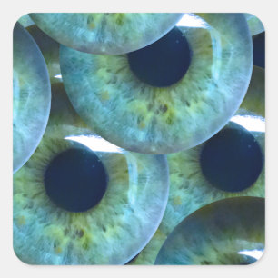 creepy eyeballs square sticker
