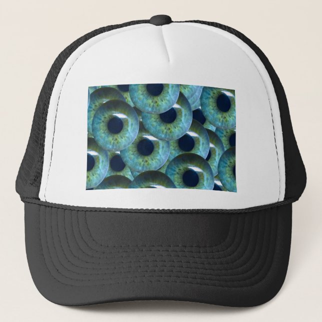 creepy eyeballs trucker hat (Front)