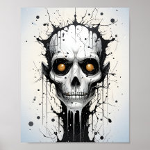 Creepy Fantasy Halloween Abstract Monster Face 