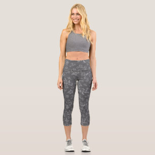 Creepy Flowers Pattern 3 Capri Leggings