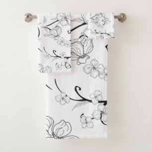 Creepy Flowers Pattern 7 Bath Towel Set