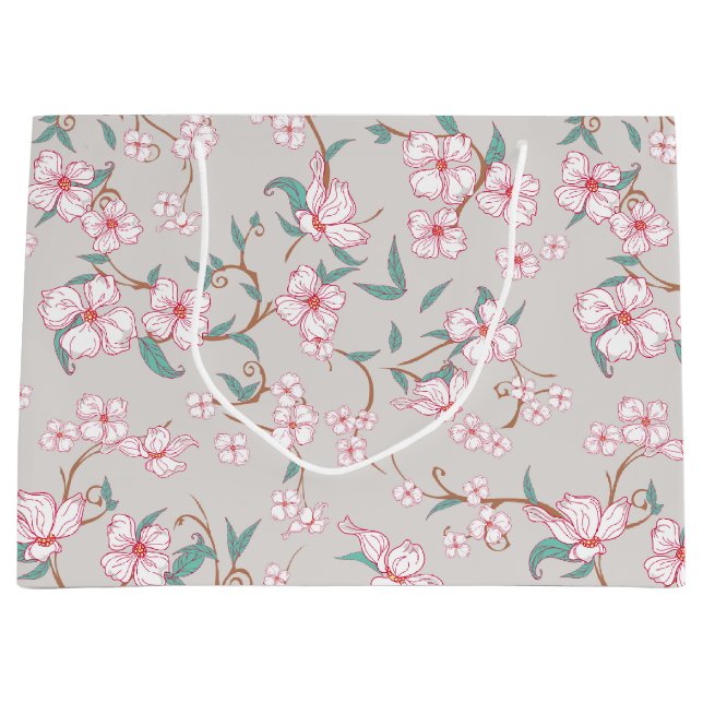 Creepy Flowers Pattern Large Gift Bag (Front)