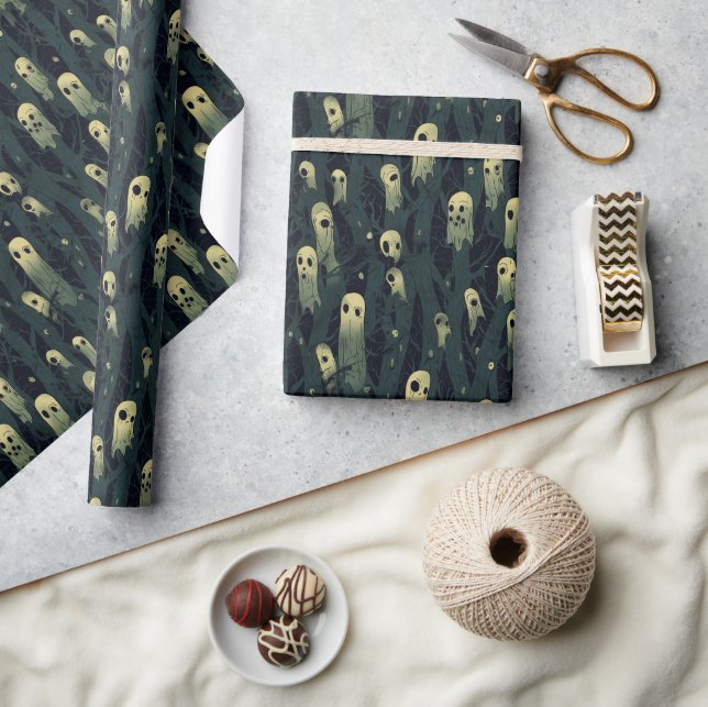 Creepy Forest and Ghosts Halloween  Wrapping Paper (Crafts)