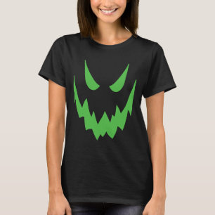 Creepy Fun Scary Pumpkin Jack O Lantern Face T-Shirt